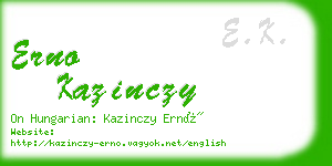 erno kazinczy business card